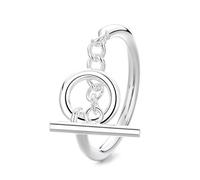 Lllunimon OT boucle chaîne connexion S925 Bague en argent Punk Street Jewelry Cool Style minimaliste Everyday Wear Cadeau pour elle