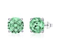 Lllunimon Paraiba octogonale rose taille 925 boucles d'oreilles solitaire bijoux élégants style frais et élégant Des cadeaux de tous les jours pour elle,8MM