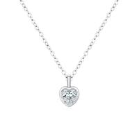 Lllunimon Pendentif coeur d'amour Collier en argent sterling 925 Zircon cubique incrusté de bijoux Style romantique et sophistiqué Des cadeaux de tous les jours pour elle