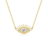 Lllunimon Pendentif oeil du diable Collier en argent sterling Shi 925 Bijoux tendance Pendentif exquis et petit en forme d'œil Usure quotidienne,D'or