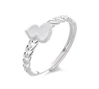 Lllunimon Plaqué Or S925 Argent Gourde Bague Urban Cool Bijoux Élégant Minimaliste Chaîne Everyday Wear Cadeau pour elle,Argent