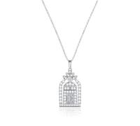 Lllunimon Porte du Bonheur Château S925 collier en argent sterling micro-incrusté zircon artisanat style élégant et romantique Des cadeaux de tous les jours pour elle