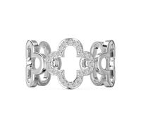 Lllunimon Réglable Quatre Feuilles Trèfle Anneaux pour Femmes 925 Sterling Argent Fleur Doigt Anneaux Mariage Bague de Fiançailles Lucky Bijoux Cadeaux CZ Anneaux pour Petite Amie,Argent
