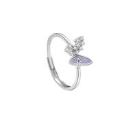 Lllunimon Rêve papillon bague en argent sterling pour les femmes à la mode réglable Zircon anneaux mignon bague pour les filles éternité promesse bijoux