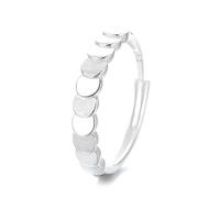 Lllunimon S925 argent patchwork disque poisson écaille texture bague bijoux d'inspiration marine Style élégant et simple Des cadeaux de tous les jours pour elle