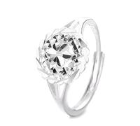 Lllunimon S925 Bague fleur ajourée en argent Bijoux d'inspiration printanière Style minimaliste élégant Des cadeaux de tous les jours pour elle,Argent