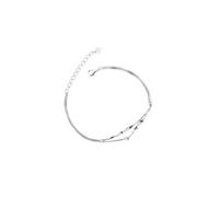 Lllunimon S925 Bracelet double couche en argent pur Bracelets en argent pour femmes Bracelet superposé Mode Lien Bijoux Mariage Anniversaire Fête Décoration Bijoux