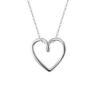 Lllunimon S925 femmes en argent sterling coeur collier mignon délicat amour pendentif collier mode collier bijoux cadeau d'anniversaire,Platinum