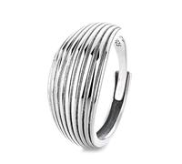 Lllunimon S925 Silver Line Bague incurvée Bijoux d'inspiration Art Déco Style élégant et simple Des cadeaux de tous les jours pour elle,A