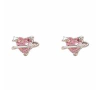 Lllunimon S999 argent sterling doux amour planète boucles d'oreilles coeur rose boucles d'oreilles pour femmes coeur rose en forme de pierre précieuse boucles d'oreilles bijoux délicats