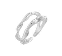 Lllunimon Twist Twist Ring S925 Sterling Silver Ring Twin Wrap Bijoux romantiques Bijoux romantiques élégants Porter tous les jours Un cadeau pour elle