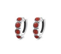 Lllunimon Vintage Sud Rouge Onyx S925 argent sterling boucles d'oreilles style ethnique inspiré accessoires Style bohème en détresse Des cadeaux de tous les jours pour elle