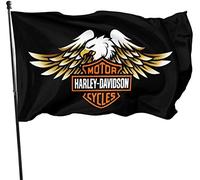 LLMMM Drapeau Harley Davidson Bannière en Polyester - Décoration pour Balcon, Jardin et Extérieur - 90 x 150 cm
