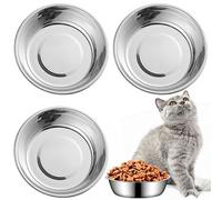 LLMSIX Gamelles empilables en métal pour chien, 3 pièces, argenté, convient pour plusieurs animaux domestiques, utilisation en intérieur
