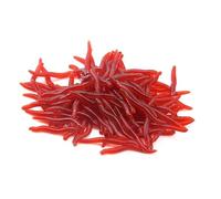 LLMWFA 200 pièces Quatre vers de Terre articulés 5 cm, appât pêche réaliste simulé ver, Artificiel Souple leurre