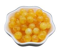 LLMWFA 30/50/100 pièces PerIes acryliques rondes, d'imitation de pierre naturelle 6/8/10MM avec effet nuages, accessoire fabrication bricolage(Yellow,8mm x 50)