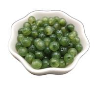 LLMWFA 30/50/100 pièces PerIes acryliques rondes, d'imitation de pierre naturelle 6/8/10MM avec effet nuages, accessoire fabrication bricolage(Green,10mm x 30)