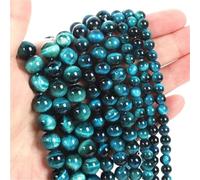 LLMWFA 90/45/38 pièces de PerIes d'agates d'obsidienne Turquoises Quartz, pierre naturelle 4 6 8 10mm, rondes d'oeil tigre for le bricolage(Blue tiger eye,8mm x 45)