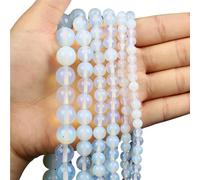 LLMWFA 90/45/38 pièces de PerIes d'agates d'obsidienne Turquoises Quartz, pierre naturelle 4 6 8 10mm, rondes d'oeil tigre for le bricolage(Synthesis opal,8mm x 45)