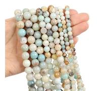 LLMWFA 90/45/38 pièces de PerIes d'agates d'obsidienne Turquoises Quartz, pierre naturelle 4 6 8 10mm, rondes d'oeil tigre for le bricolage(Amazonite,8mm x 45)