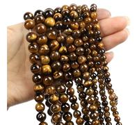 LLMWFA 90/45/38 pièces de PerIes d'agates d'obsidienne Turquoises Quartz, pierre naturelle 4 6 8 10mm, rondes d'oeil tigre for le bricolage(Yellow tiger eye,8mm x 45)