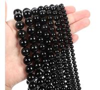 LLMWFA 90/45/38 pièces de PerIes d'agates d'obsidienne Turquoises Quartz, pierre naturelle 4 6 8 10mm, rondes d'oeil tigre for le bricolage(Obsidian,6mm x 60)