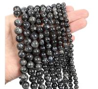 LLMWFA 90/45/38 pièces de PerIes d'agates d'obsidienne Turquoises Quartz, pierre naturelle 4 6 8 10mm, rondes d'oeil tigre for le bricolage(Labradorite,10mm x 38)