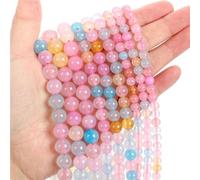 LLMWFA 90/45/38 pièces de PerIes d'agates d'obsidienne Turquoises Quartz, pierre naturelle 4 6 8 10mm, rondes d'oeil tigre for le bricolage(Morgan agate,8mm x 45)