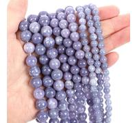 LLMWFA 90/45/38 pièces de PerIes d'agates d'obsidienne Turquoises Quartz, pierre naturelle 4 6 8 10mm, rondes d'oeil tigre for le bricolage(Lavender jade,6mm x 60)