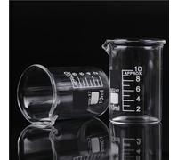 LLMWFA Bécher de forme basse épaissi 10 ml, bécher scientifique en verre transparent avec bec verseur, fournitures laboratoire chimie 1 pièce