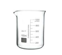 LLMWFA Bécher en verre Capacité 50 ml-3000 ml, bécher de laboratoire chimie transparent forme basse, mesure borosilicate avec bec verseur 1 pièce(1000)