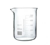 LLMWFA Bécher en verre Capacité 50 ml-3000 ml, bécher de laboratoire chimie transparent forme basse, mesure borosilicate avec bec verseur 1 pièce(500)