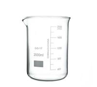 LLMWFA Bécher en verre Capacité 50 ml-3000 ml, bécher de laboratoire chimie transparent forme basse, mesure borosilicate avec bec verseur 1 pièce(2000)