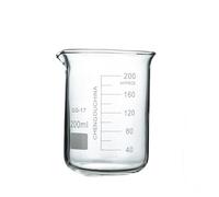LLMWFA Bécher en verre Capacité 50 ml-3000 ml, bécher de laboratoire chimie transparent forme basse, mesure borosilicate avec bec verseur 1 pièce(200)