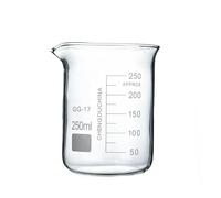 LLMWFA Bécher en verre Capacité 50 ml-3000 ml, bécher de laboratoire chimie transparent forme basse, mesure borosilicate avec bec verseur 1 pièce(250)
