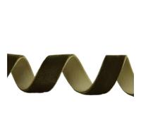 LLMWFA Bobine de ruban velours 5 mètres 6/9/15/25MM, ensemble for la décoration faite à main, artisanale vert mousse(15mm X 5yards)