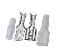 LLMWFA Connecteurs de fils électriques 2,8 mm 4, 6,3, ensemble gaines transparentes femelles et mâles, cosses à sertir froid, 50 pièces(Silver,2.8mm)