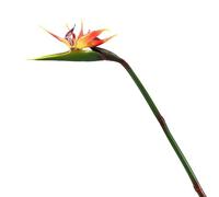 LLMWFA Fleurs décoratives de Luxe 85cm, Fleur Artificielle en Caoutchouc for décoration Maison, Oiseau Paradis réaliste Vert Violet, 1 pièce(Orange)