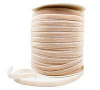 LLMWFA Garniture de ruban tissu velours 6/10/15/20/25/38mm, d'artisanat bricolage 3/5 Yards, mariage couronne(Cream,20mm x 5yards)