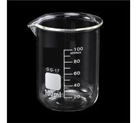 LLMWFA Gobelet doseur transparent for laboratoire, gobelet en verre for utilisation ou cuisine, avec bec verseur V 5 ml/10 ml/50 ml/100 ml, 1 pièce(100)