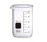 LLMWFA Gobelet doseur transparent for laboratoire, gobelet en verre for utilisation ou cuisine, avec bec verseur V 5 ml/10 ml/50 ml/100 ml, 1 pièce(50)