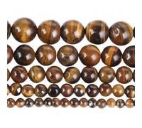 LLMWFA PerIes de jade d’améthyste en pierre volcanique 4/6/8/10 mm, pierres précieuses vrac Sodalite bleue d’apatite, rondes charmes(Yellow Tiger Eye,6mm x 58)