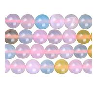 LLMWFA PerIes de jade d’améthyste en pierre volcanique 4/6/8/10 mm, pierres précieuses vrac Sodalite bleue d’apatite, rondes charmes(Morganite Agate,8mm x 44)