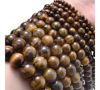 LLMWFA PerIes de pierres précieuses naturelles lave oeil tigre 8mm, cristaux d'agate Jades 4 6 8 10mm, d'opale tourmaline pierre naturelle(Yellow Tiger Eye,10mm X 35)