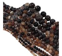 LLMWFA PerIes en vrac violettes de pierres précieuses naturelles 4 6 8 10 12mm, pierre naturelle ronde d'oeil tigre, perle d'espacement Jades d'agate d'améthyste(Brownish,8mm x 45)