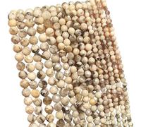 LLMWFA Perle d'espacement ronde en vrac, 2 PerIes de pierre Tourmaline colorées 3mm, perle à facettes naturelle for la fabrication bi-joux, accessoires bricolage 15''(Feldspar Jasper,2mm)