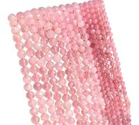 LLMWFA Perle d'espacement ronde en vrac, 2 PerIes de pierre Tourmaline colorées 3mm, perle à facettes naturelle for la fabrication bi-joux, accessoires bricolage 15''(Pink Quartz,2mm)