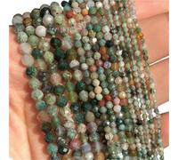 LLMWFA Perle d'espacement ronde en vrac, 2 PerIes de pierre Tourmaline colorées 3mm, perle à facettes naturelle for la fabrication bi-joux, accessoires bricolage 15''(India agate,2mm)