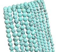 LLMWFA Perle d'espacement ronde en vrac, 2 PerIes de pierre Tourmaline colorées 3mm, perle à facettes naturelle for la fabrication bi-joux, accessoires bricolage 15''(Blue Turquoise,2mm)