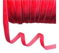 LLMWFA Ruban de velours décoration intérieure 5 mètres, ruban Vintage luxe 10mm, d'emballage nœud sourcils bleu vert 1 rouleau(Light Red)